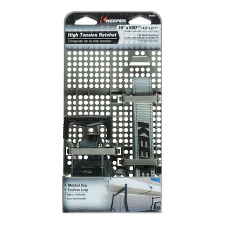 Keeper Keeper 1 in. W X 16 ft. L Gray Tie Down w/Ratchet 500 lb 1 pk 85515